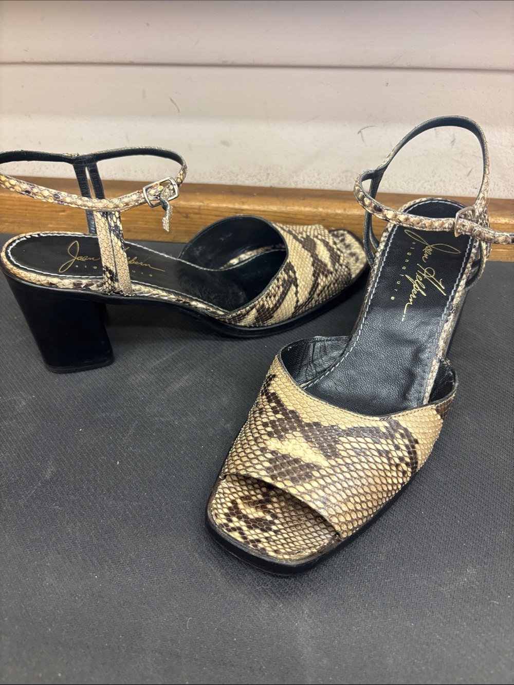 Vintage Joan Helpern python Open Toe Shoe